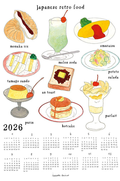 2026 Linen Calendar Japanese Retro Food
