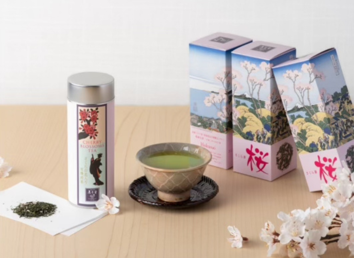 Jugetsudo Tokyo- Organic Sakura Sencha Loose Leaf 40 g Tin And Box