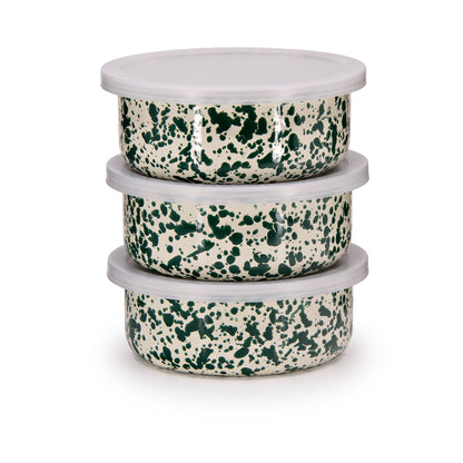 Crow Canyon Splatter Enamelware 1-pc Storage Bowl