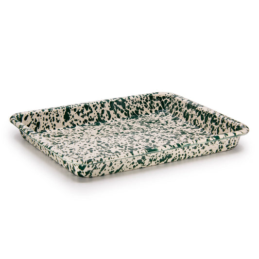 Crow Canyon Splatter Enamelware Small Rectangular Tray