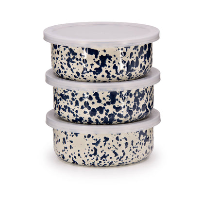Crow Canyon Splatter Enamelware 1-pc Storage Bowl