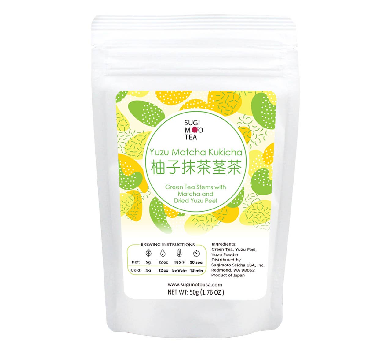 Sugimoto Tea Company - Yuzu Matcha Kukicha 50g Loose Leaf - Green Tea with Yuzu