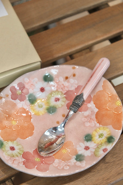 YUZURIHA FLOWER HANDMADE CERAMIC FLOWER Cake plate