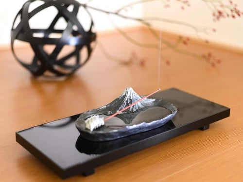 Japan Gina-Do Ikebana Aluminum Mt FUJI Incense Stand(Gift Box)