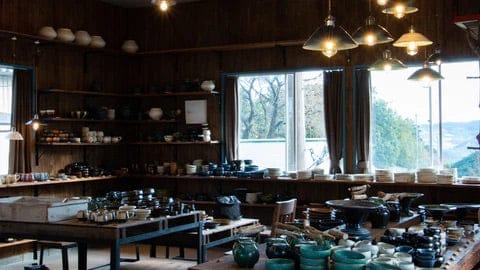 YUMITATE GAMA—山本一仁 handmade vintage ceramic Deep Plate/bowl（Green）