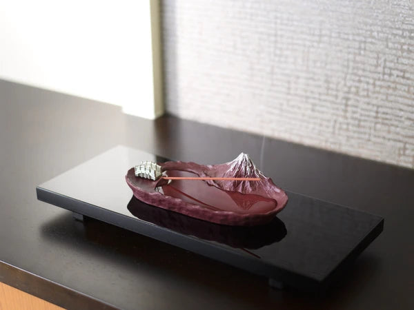 Japan Gina-Do Ikebana Aluminum Mt FUJI Incense Stand(Gift Box)