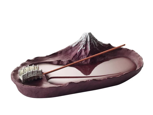 Japan Gina-Do Ikebana Aluminum Mt FUJI Incense Stand(Gift Box)
