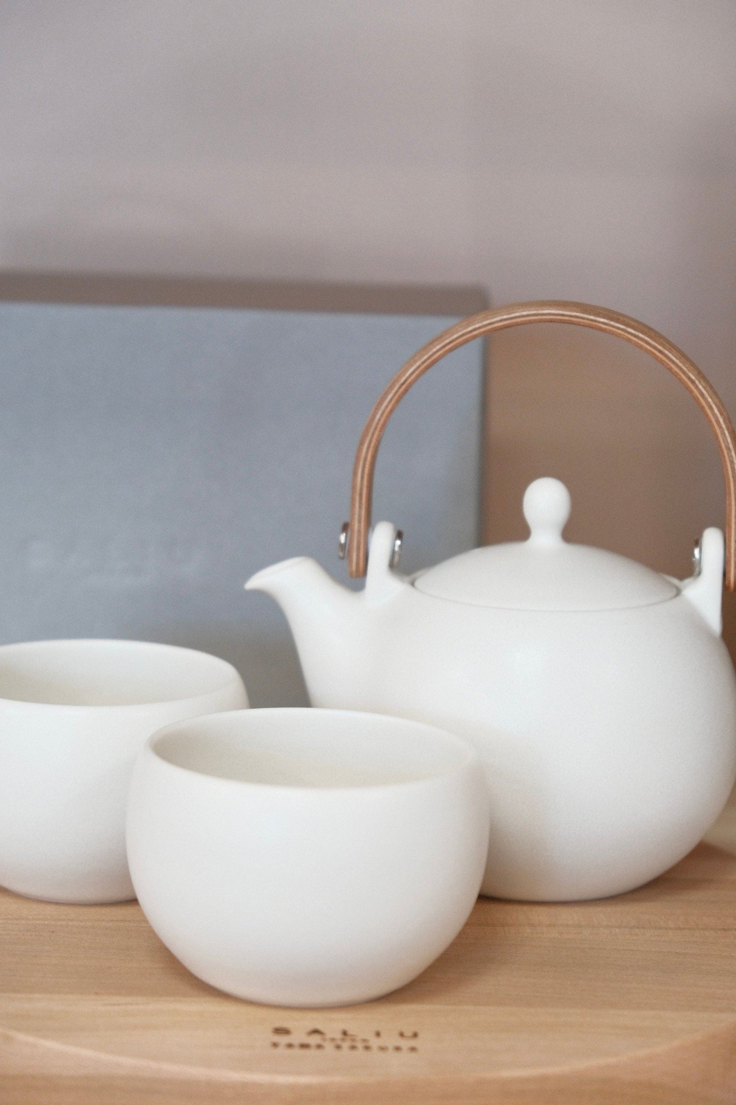 SALIU YUI Earthen Teapot Japanese Tea Pot Gift Set (White)330ml