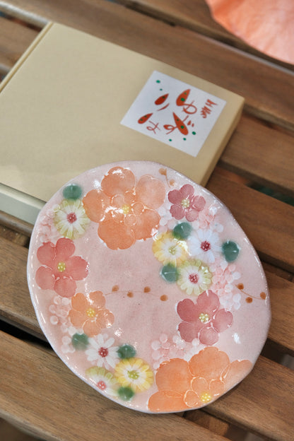 YUZURIHA FLOWER HANDMADE CERAMIC FLOWER Cake plate