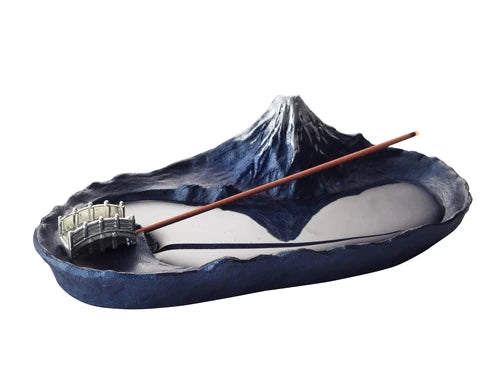 Japan Gina-Do Ikebana Aluminum Mt FUJI Incense Stand(Gift Box)