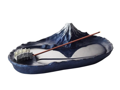 Japan Gina-Do Ikebana Aluminum Mt FUJI Incense Stand(Gift Box)