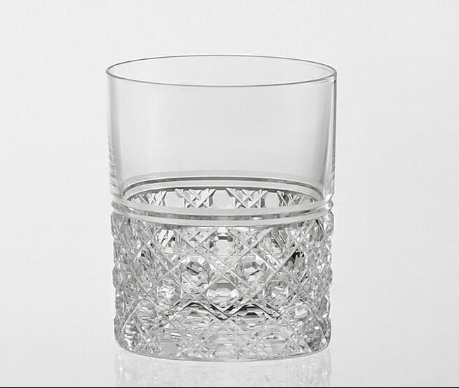 KAGAMI Crystal Edo Kiriko Octagonal Basket Weave Whiskey Glass | T444-1