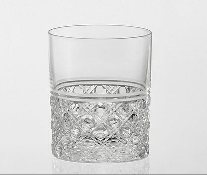KAGAMI Crystal Edo Kiriko Octagonal Basket Weave Whiskey Glass | T444-1