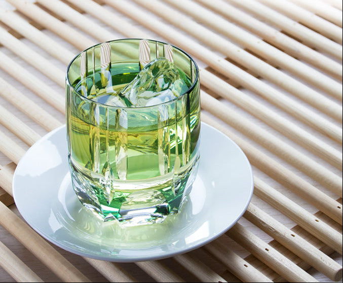 KAGAMI Crystal Edo Kiriko Take no Zen Whiskey Glass - Green | T117-1908-CGR