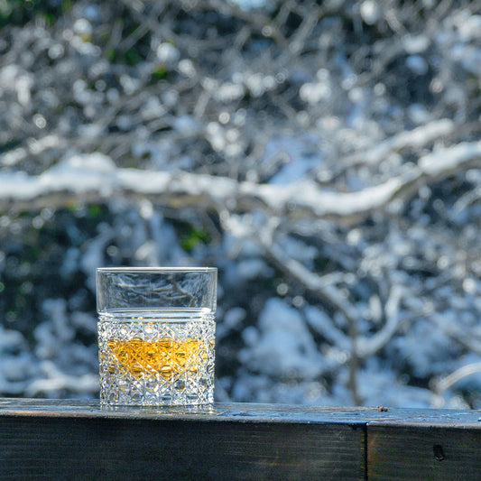 KAGAMI Crystal Edo Kiriko Octagonal Basket Weave Whiskey Glass | T444-1