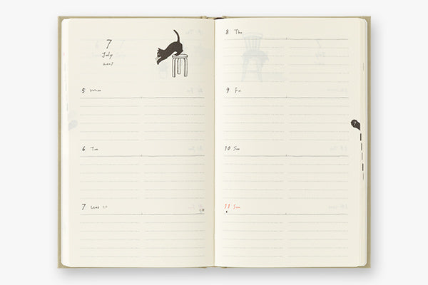 Book Style Diary B6 Variant Cat Beige 2027