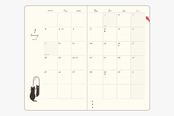 Book Style Diary B6 Variant Cat Beige 2027