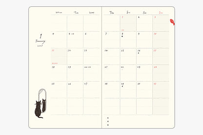 Book Style Diary B6 Variant Cat Beige 2027