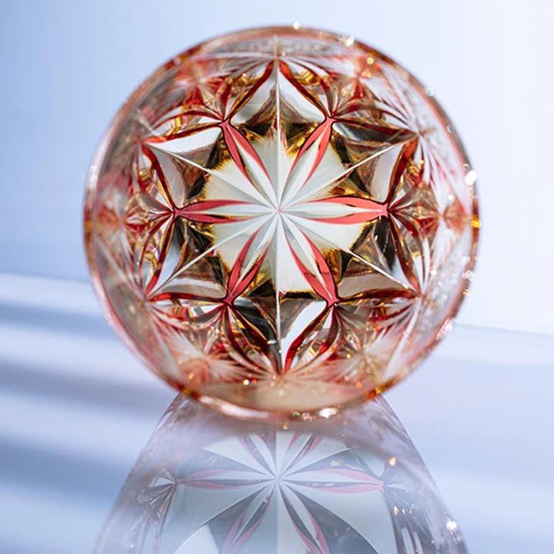 [KAGAMI CRYSTAL] WHISKEY GLASS KASANEIROME KIRARA BY TATSUYA NEMOTO MASTER OF TRADITIONAL CRAFTS | EDO KIRIKO | KAGAMI CRYSTAL
