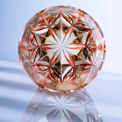 [KAGAMI CRYSTAL] WHISKEY GLASS KASANEIROME KIRARA BY TATSUYA NEMOTO MASTER OF TRADITIONAL CRAFTS | EDO KIRIKO | KAGAMI CRYSTAL