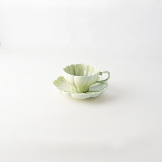 STUDIO M LE BOUQUET CUP AND SAUCER (GREEN)