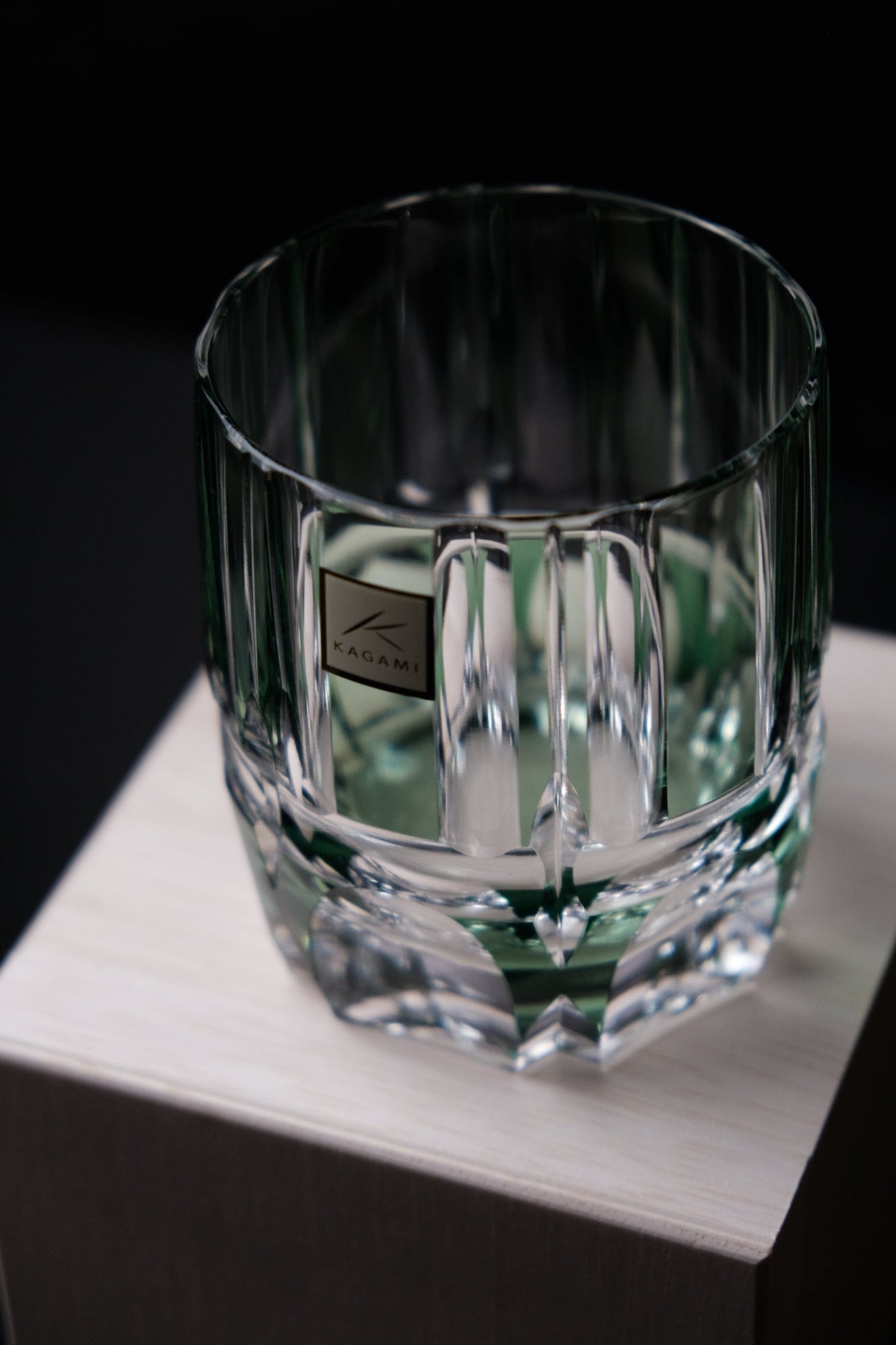 | KAGAMI CRYSTAL|[ROCKS GLASS] Whiskey Glass "Bamboo" Crystal Glass (Wooden Box)