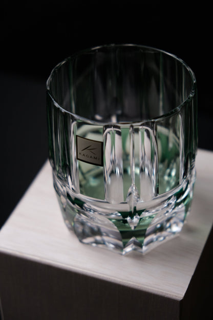 | KAGAMI CRYSTAL|[ROCKS GLASS] Whiskey Glass "Bamboo" Crystal Glass (Wooden Box)