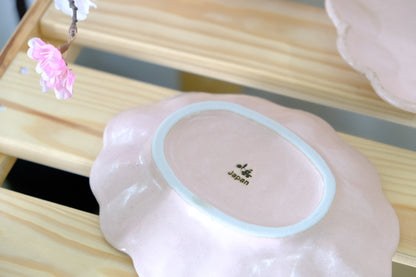 KANEKO KOHYO RINKA FLOWER OVAL DESSERT PLATE （PINK）