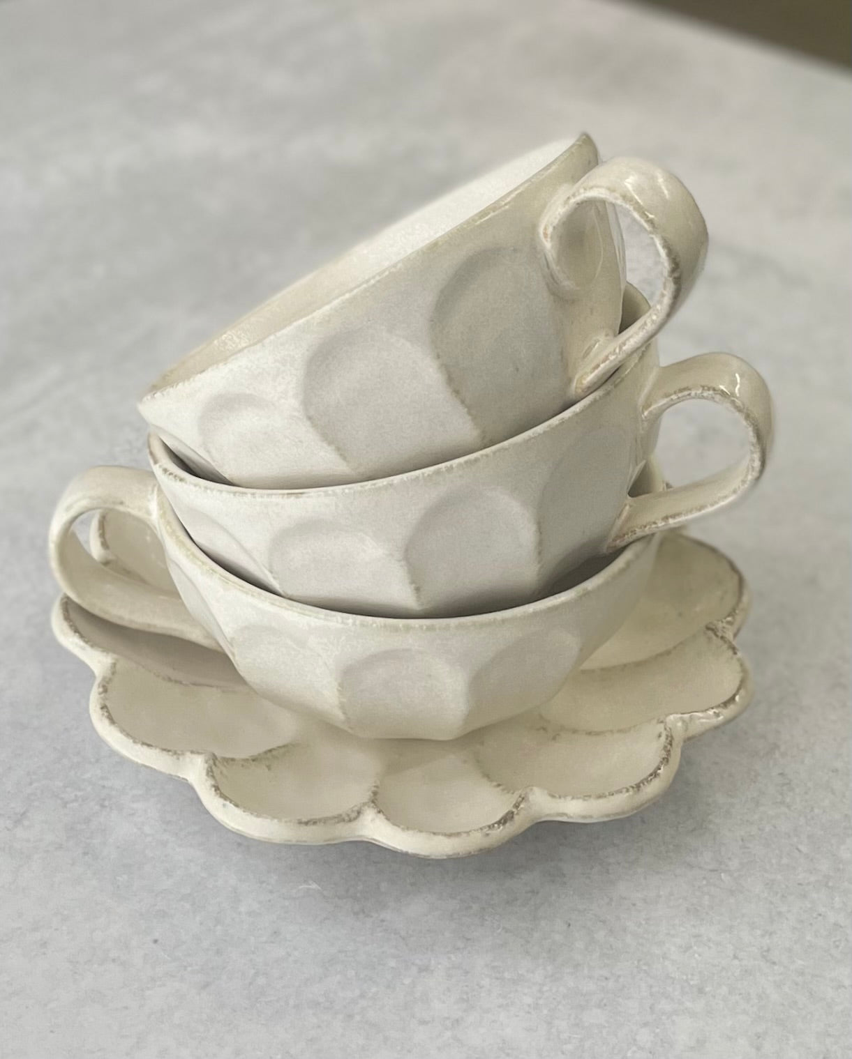 KANEKO KOHYO Rinka Flower Coffee Bowl (Cream)