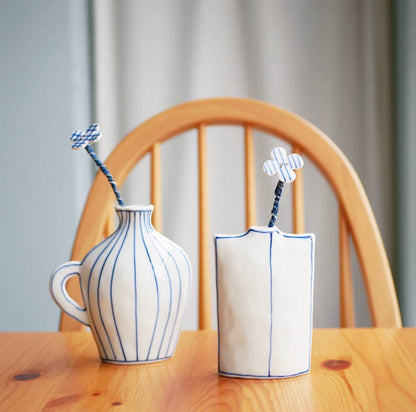 Artisans- Mayuki kato-加藤真雪 Reversible design Strip Vase（L/13cm）