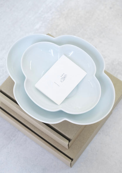 MIYAMA MIZU MIZU "瑞“ by RINA ONO OVAL BOWL (BLUE WHITE)