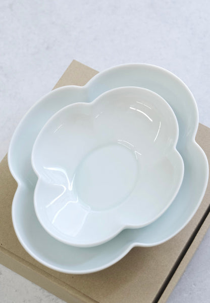 MIYAMA MIZU MIZU "瑞“ by RINA ONO OVAL BOWL (BLUE WHITE)